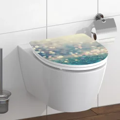 Abattant WC en duroplast gloss MAGIC LIGHT avec frein de chute Turquoise