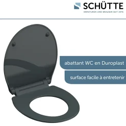 Abattant WC extra fin en duroplast SLIM avec frein de chute Anthracite