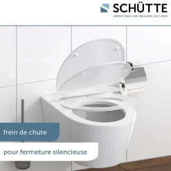 Abattant WC extra fin en duroplast SLIM avec frein de chute Blanc