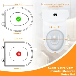 Abattant WC Familial TODOT avec Siège Enfant Magnétique Retirable et Frein de Chute