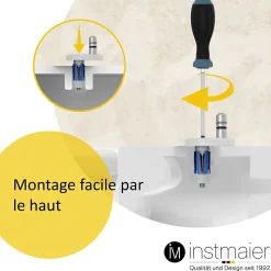 Abattant WC forme en D en duroplast blanc avec frein de chute ALMA