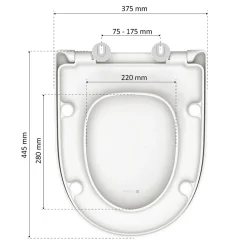 Abattant WC forme en D en duroplast blanc avec frein de chute ALMA