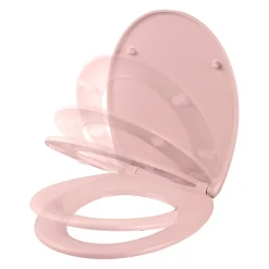 Abattant WC GoodHome Diani coloris rose en duraplast avec frein de chute