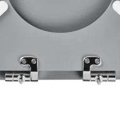 Abattant WC GoodHome Morava coloris gris en MDF avec frein de chute