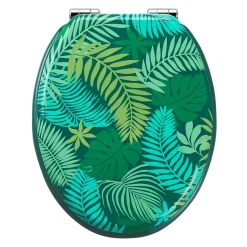 Abattant WC GoodHome Pilica coloris vert en bois avec frein de chute