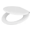 Abattant WC GoodHome Pilica coloris blanc en bois avec frein de chute
