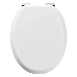 Abattant WC GoodHome Pilica coloris blanc en bois avec frein de chute