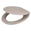 Abattant WC GoodHome Pilica coloris taupe en bois avec frein de chute