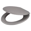 Abattant WC GoodHome Pilica coloris gris en bois avec frein de chute