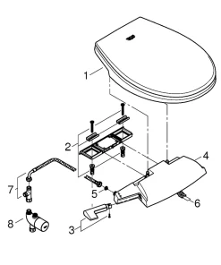 Abattant WC lavant Bau avec frein de chute blanc Grohe