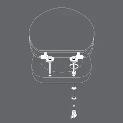 Abattant WC MDF charnières métal Amber