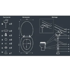 Abattant WC MDF compressé blanc 42.5cm