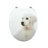 Abattant wc MDF Dog SCOTT Beige Charnières Inox MSV