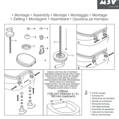Abattant wc MDF Doggy Bath Charnières Inox MSV