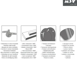 Abattant wc MDF Lanyu Charnières Inox MSV