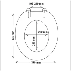 Abattant wc MDF NEW BROOK Charnières Zinc Spirella