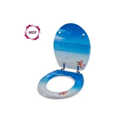 Abattant wc MDF PARADISE Bleu Charnières Inox MSV