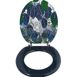 Abattant wc MDF RAIN FOREST Bleu Vert Charnières Inox MSV