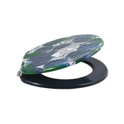 Abattant wc MDF RAIN FOREST Bleu Vert Charnières Inox MSV