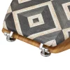 Abattant WC motifs canva blanc et noir et lunette effet bois, 5Five