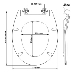 Abattant WC noir mat avec frein de chute déclipsable Bemis