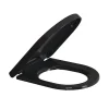 Abattant WC Noir TODOT Déclipsable Forme D avec Frein de Chute