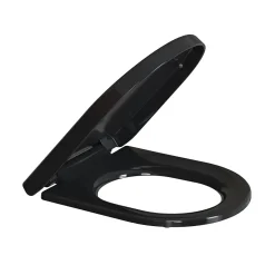 Abattant WC Noir TODOT Déclipsable Forme D avec Frein de Chute