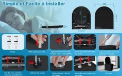 Abattant WC Noir TODOT Déclipsable Forme D avec Frein de Chute