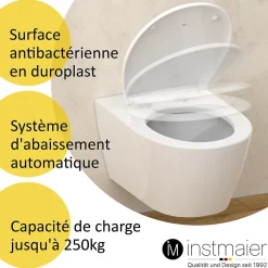 Abattant WC ovale en duroplast blanc avec frein de chute ALMA