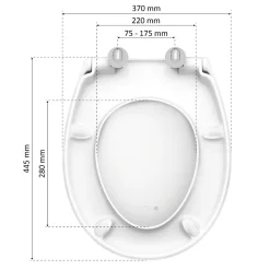 Abattant WC ovale en duroplast blanc avec frein de chute ALMA