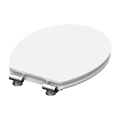 Abattant WC ovale en MDF blanc avec frein de chute GAIA