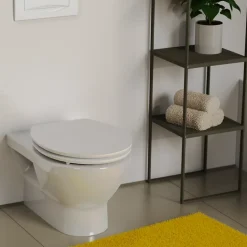 Abattant WC ovale en MDF blanc avec frein de chute GAIA