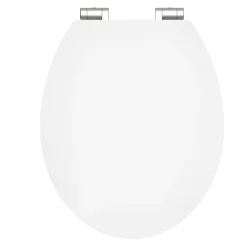 Abattant WC ovale en MDF blanc avec frein de chute GAIA