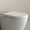 Abattant WC plastique avec double Lunette WC pour famille et enfant, charnières acier inox - Blanc - 46,4x35,9x5,1cm - U1006