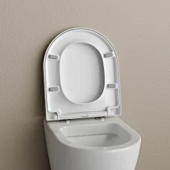 Abattant WC plastique Lunette WC, Cuvette toilette fermeture en douceur - Blanc - 42,5x36,3x4,9cm - U1009