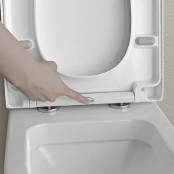 Abattant WC plastique Lunette WC, Cuvette toilette fermeture en douceur - Blanc - 42,5x36,3x4,9cm - U1009