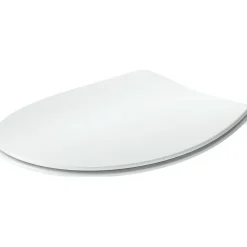 Abattant WC plastique Ovale Blanc, Lunette toilettes universel à frein de chute / fermeture amortie - 37,3x43,3x5cm - Univavo