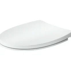Abattant WC plastique Ovale Blanc, Lunette toilettes universel à frein de chute / fermeture amortie - 37x43,3x4,8cm - Univavo