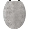 Abattant wc real mdf gris charnières métal noir