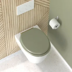 Abattant wc samba mdf kaki déclipsable soft close