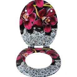 Abattant WC siège de toilette en mdf rouge Helloshop26
