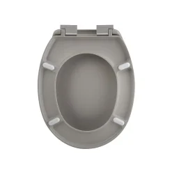 Abattant wc Thermo dur avec frein de chute NEELA Taupe mat Charnières ABS Chromé Spirella