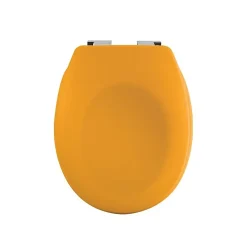 Abattant wc Thermo dur avec frein de chute NEELA Safran mat Charnières ABS Chromé Spirella