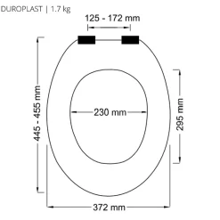 Abattant wc Thermo dur avec frein de chute NEELA Safran mat Charnières ABS Chromé Spirella