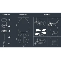 Abattant WC Thermodur 44x37x4cm