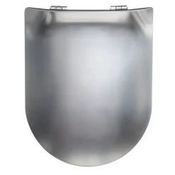 Abattant wood slim déclipsable - Effet métal précieux (48x36.5 cm - Argent)
