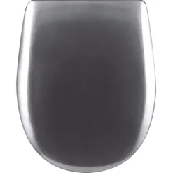 Abattant wood slim déclipsable - Effet métal précieux (48x36.5 cm - Gris anthracite)