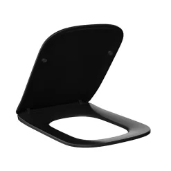 Abbatant WC frein de chute duroplast noir, kit de montage - Balneo Luga