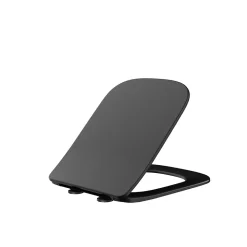 Abbatant WC frein de chute duroplast noir, kit de montage - Balneo Luga