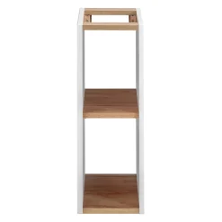 Accessoire mural NALYA 57 cm Blanc brillant et chene clair Elément suspendu compact